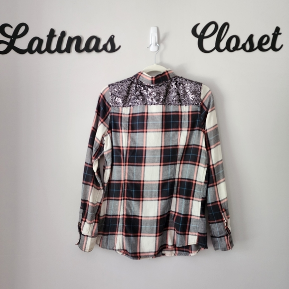 Harley Davidson Sequins Plaid Flannel‎ Long Sleeve Shirt Size Medium - Picture 7 of 12